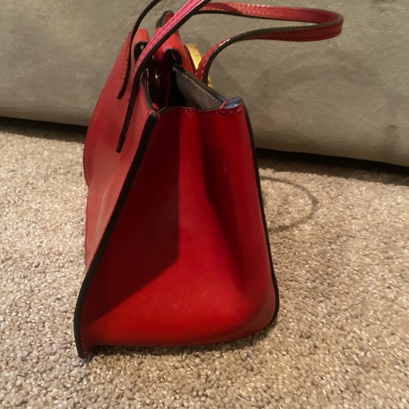 EUC Jimmy Choo Womens Red Leather Madeline Shoulder Bag Purse - Picture 3 of 7